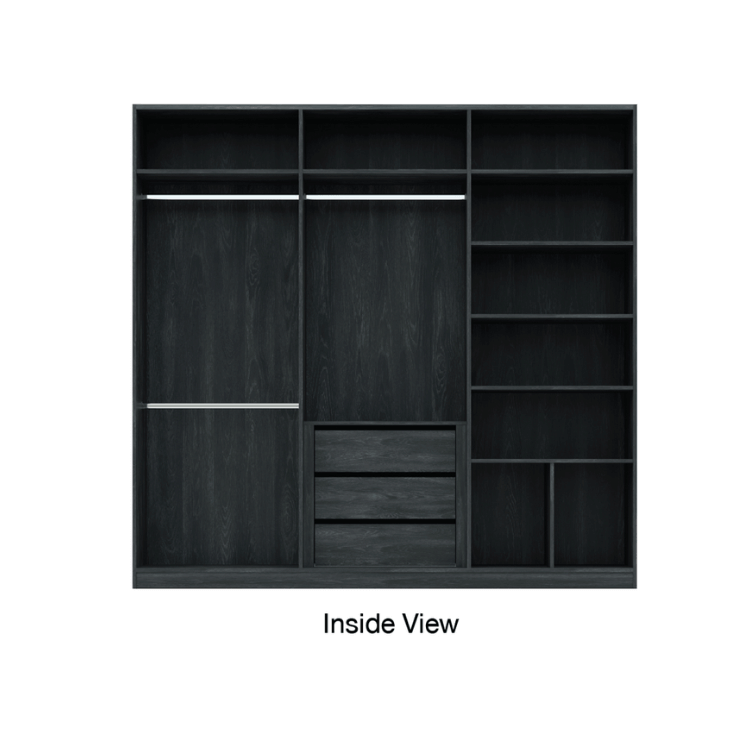 ชุดห้องนอน + ที่นอน PVC 6 ฟุต WISDOM DESIGN FURNITURE รุ่น ROYAL สีแอชเกรย์/กลอสซี่เกรย์